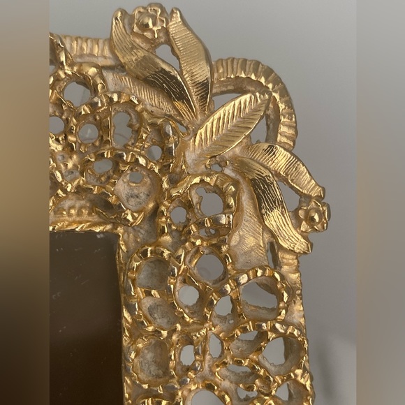 Beautiful brass filigree mirror for tabletop - Picture 3 of 9